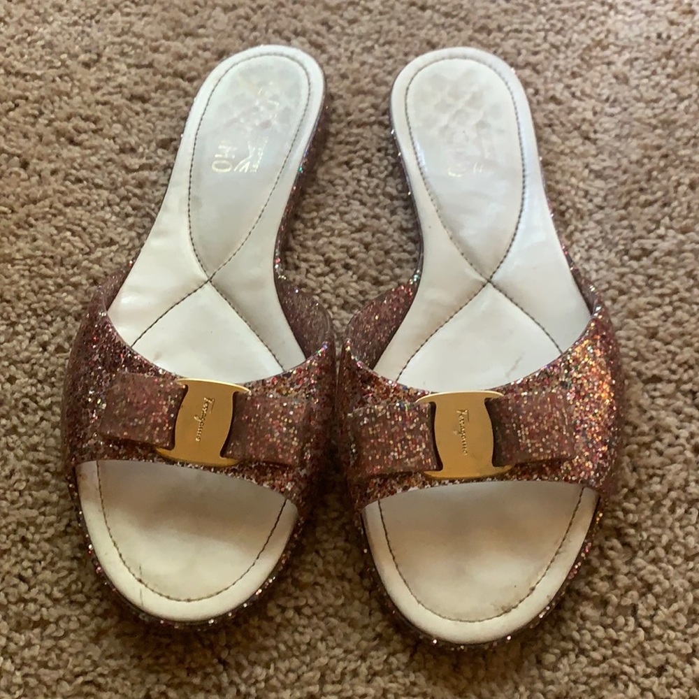 Ferragamo jelly flat slip ons